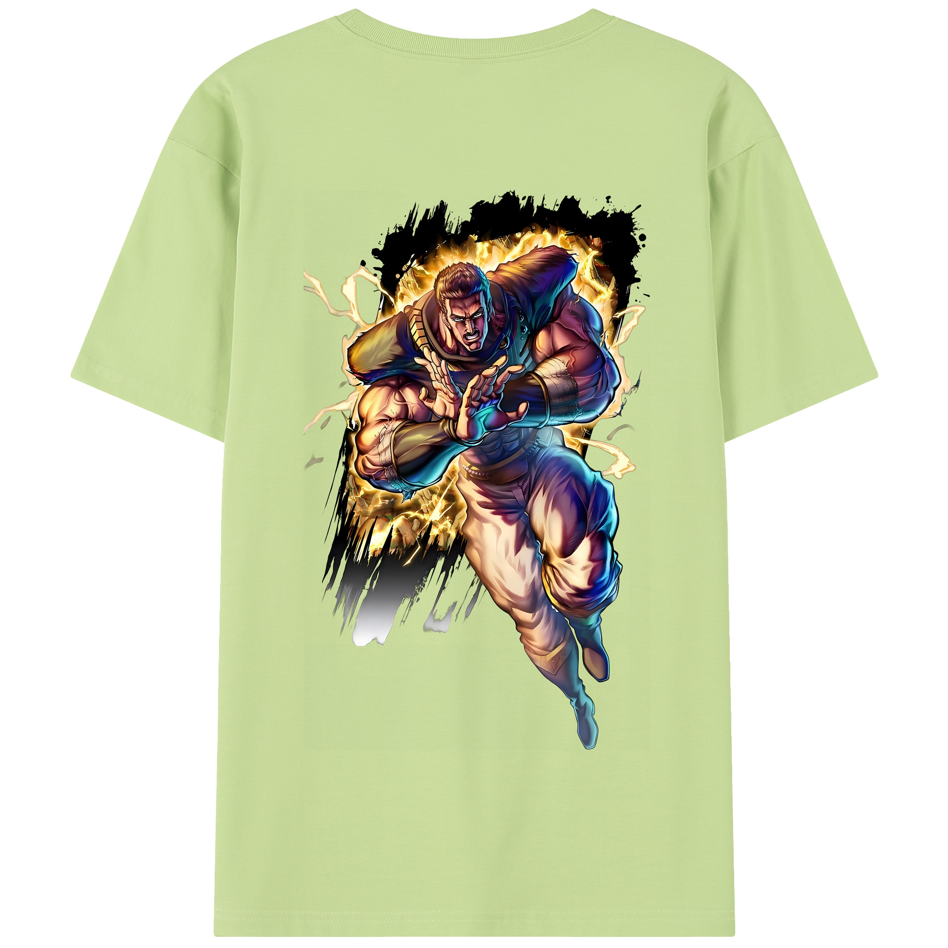 （画像用） 北斗の拳 Fist of the North Star 綿100％半袖Tシャツ（背面プリント）